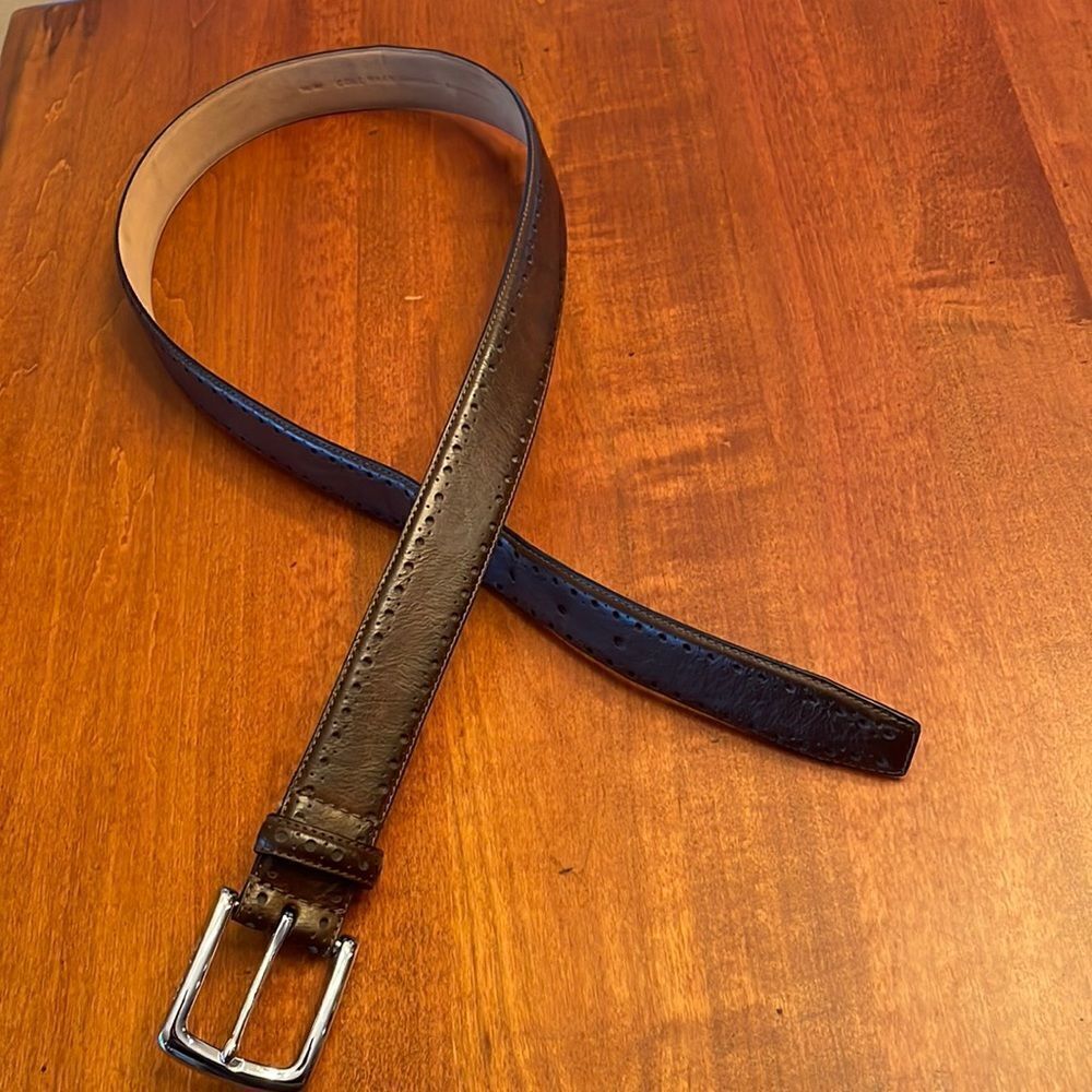 Cole Haan Mens Belt Perforated Trim New Man Made Material - 38